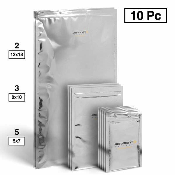 EMP Faraday Bags 10pc Large-Kit 7.0mil NEST-Z
