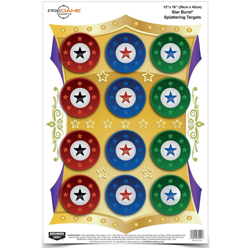 Birchwood Casey Pregame Star Burst Target - Hoplite Armor