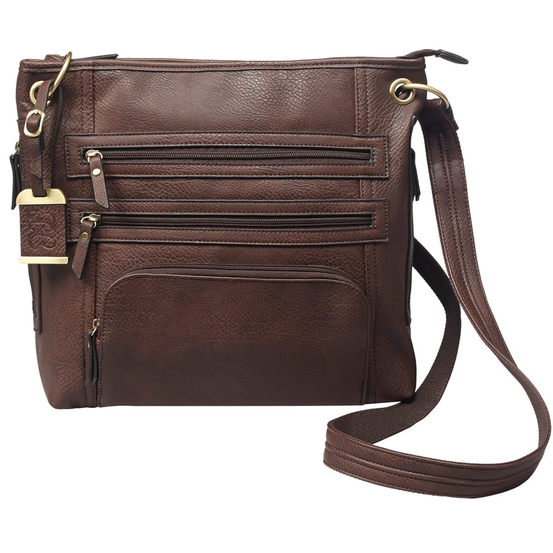 Bulldog Large Cross Body Purse Brown - Hoplite Armor