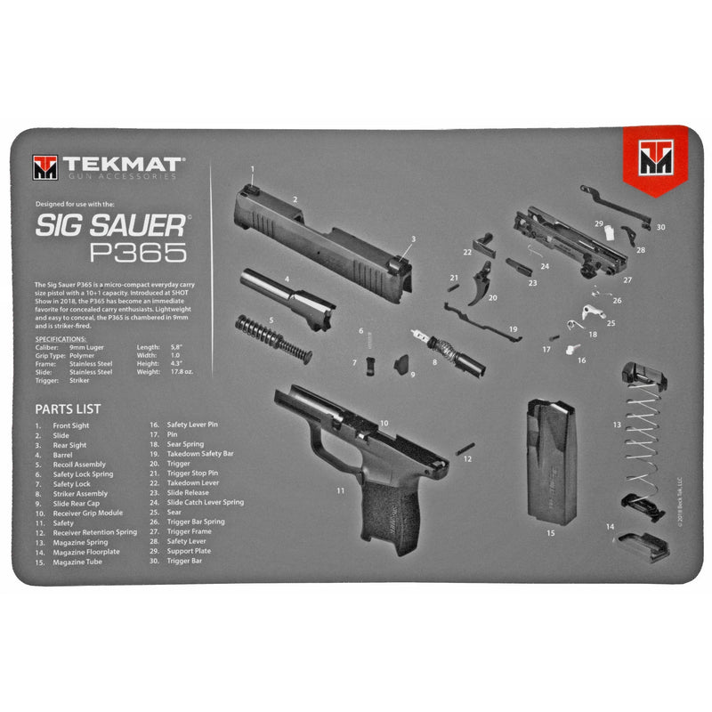 TekMat Pistol Mat SIG P365 - Hoplite Armor