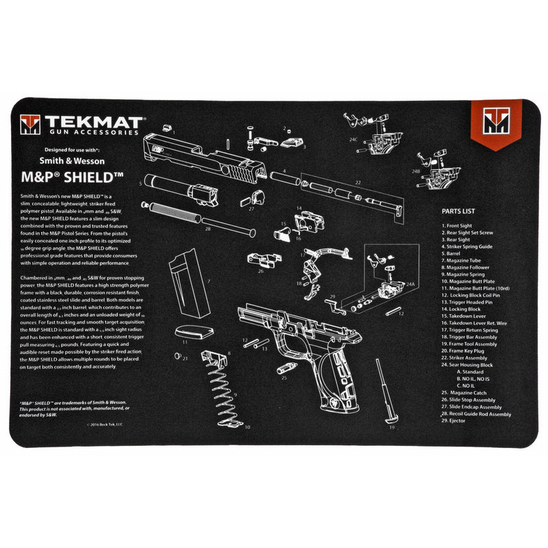 TekMat Pistol Mat S&W M&P Shield Black - Hoplite Armor