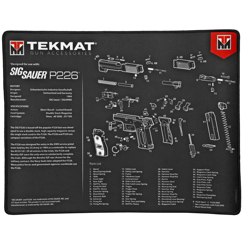 TekMat Ultra Pistol Mat SIG P226 Black - Hoplite Armor