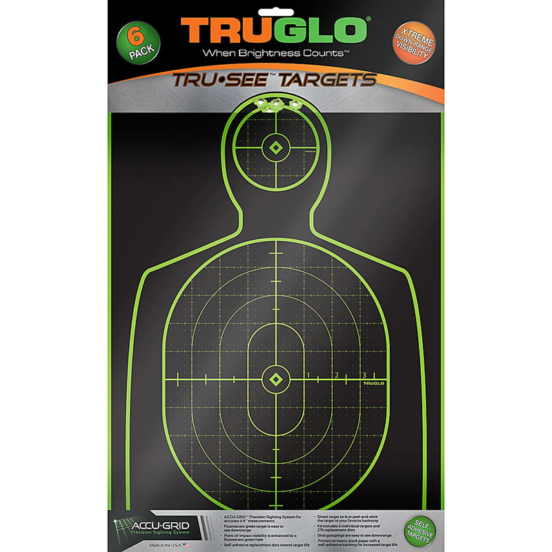 Truglo Tru-See Handgun Target 12x18 6-Pack - Hoplite Armor