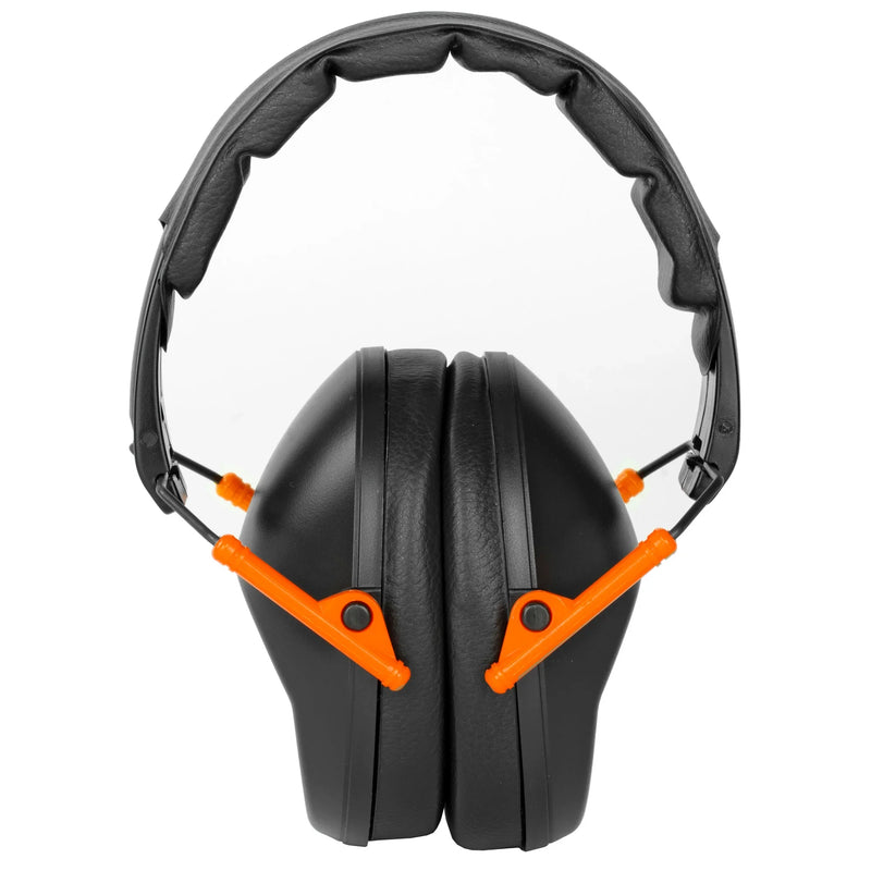 Walker's Pro Folding Ear Muff Black Orange - Hoplite Armor