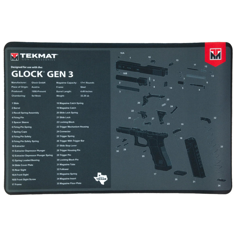 TekMat Pistol Mat for Glock Gen 3 - Hoplite Armor