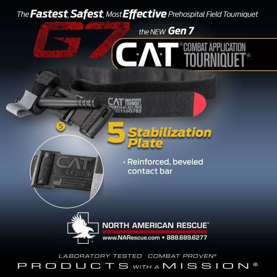 CAT Gen 7 Combat Application Tourniquet with 5 stabilization plate for tactical medical use