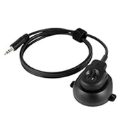 Black tactical audio adapter cable with 3.5mm jack and suction mount