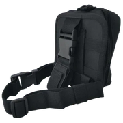 Black tactical pouch with adjustable straps for body armor carriers, ideal for military or law enforcement gear