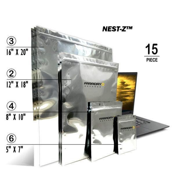 15pc Large Kit NEST-Z EMP Faraday Bags - Hoplite Armor