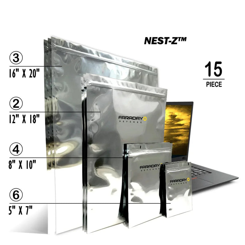 15pc Large Kit NEST-Z EMP Faraday Bags - Hoplite Armor