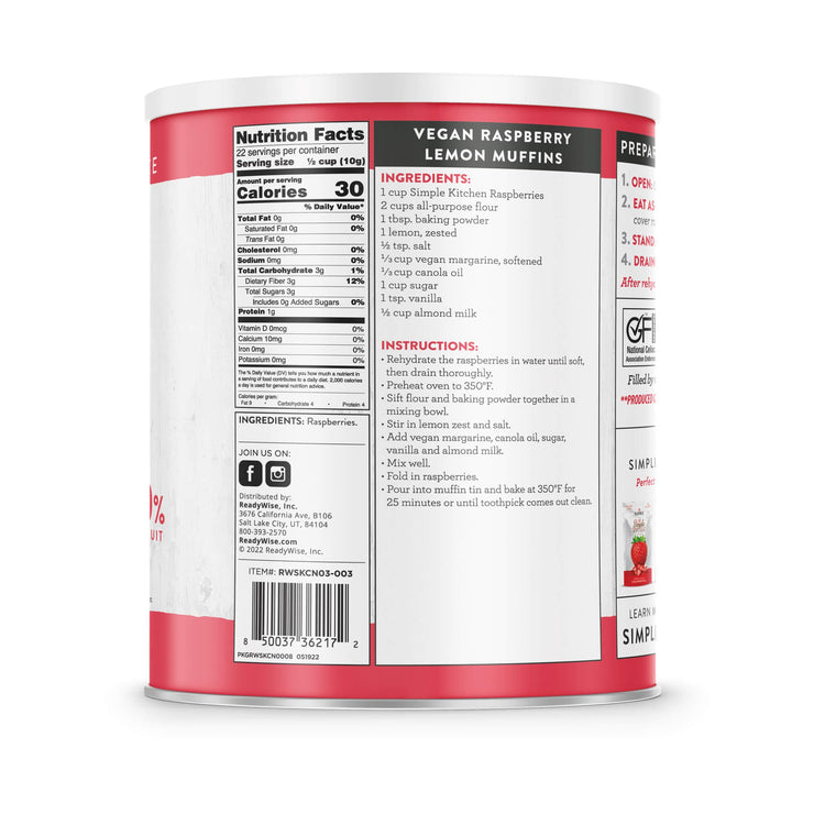 Freeze-Dried Raspberries - 22 Serving #10 Can
