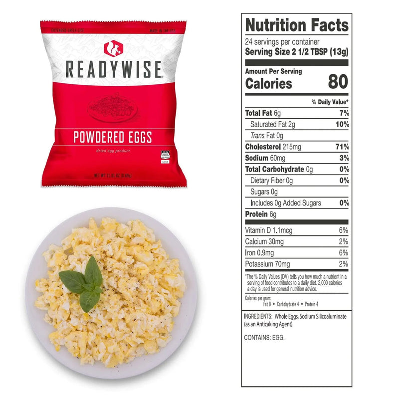 144 Servings Freeze Dried Powdered Eggs - Hoplite Armor
