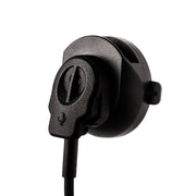 Black tactical earpiece with microphone for communication gear