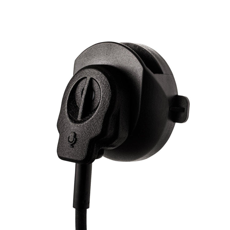 Black tactical earpiece with microphone for communication gear