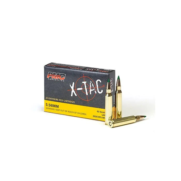 PMC X-TAC 5.56NATO Rifle Ammo - 62 Grain LAP 20rd Box - Hoplite Armor