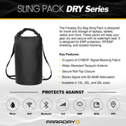 Faraday Dry Bag Sling Pack Stealth Black - Hoplite Armor