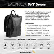 Faraday Dry Bag Backpack Stealth Black - Hoplite Armor